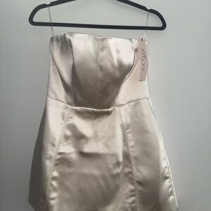 Oh Polly Cream Mini Dress